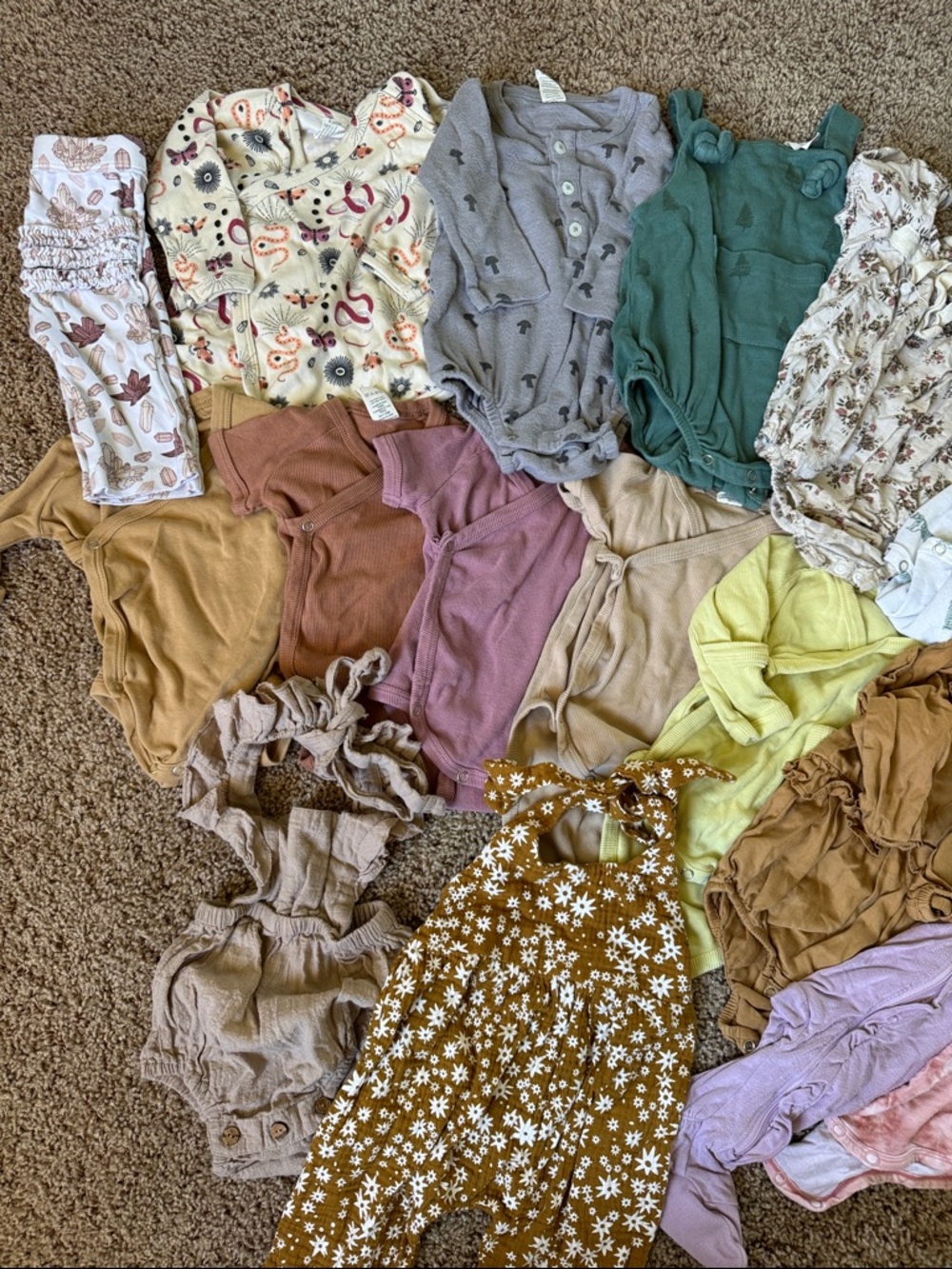 Mixed Baby Girl Romper & Onesie Bundle - Floral & Earth Tones - Picture 4 of 4